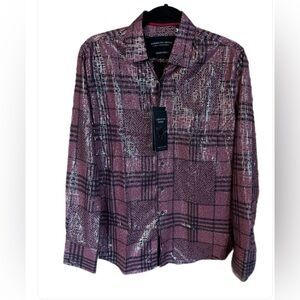 Men’s American Breed Smart Shirt. Purple Foil.